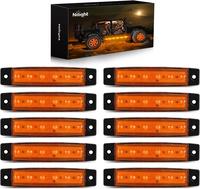 Nilight 10PCS 3.8” 6 Amber Indicator Rear Side Truck Trailer RV Cab Boat Bus Lorry LED Marker Clearance Light