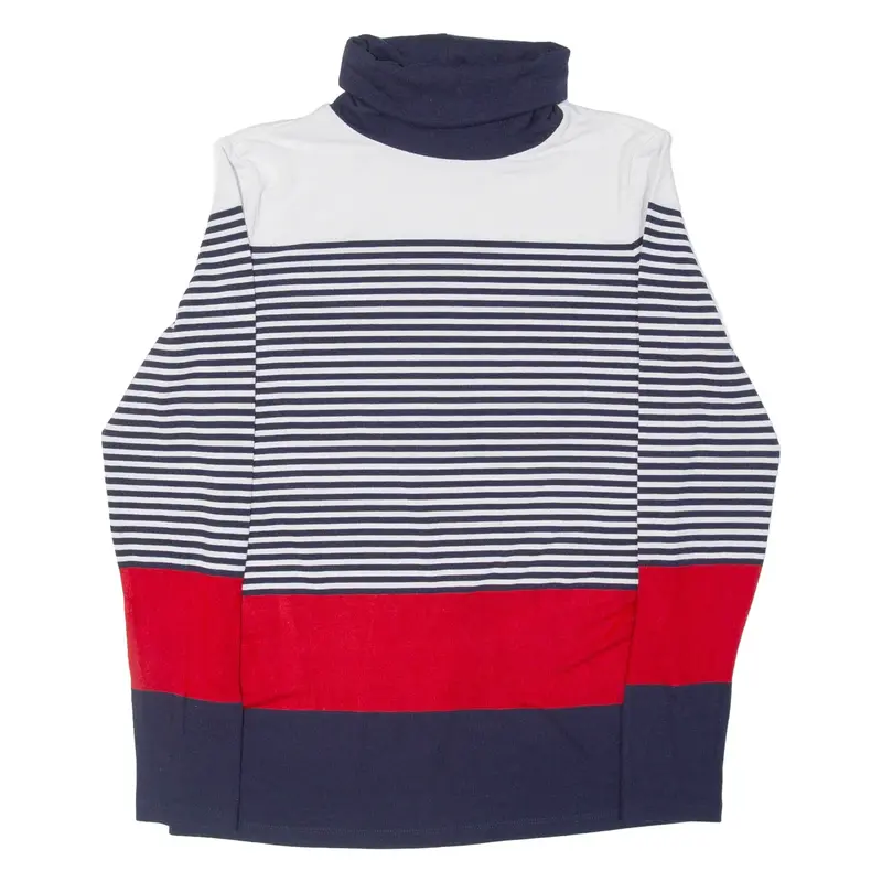 ESPRIT Womens Patterned Jumper Blue Striped Roll Neck Tight Knit S