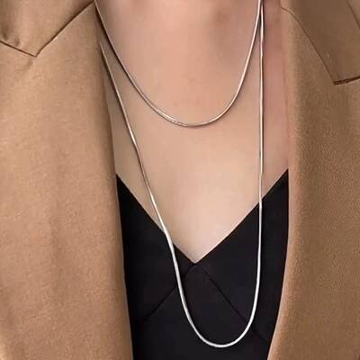 1.6MM 304 Stainless Steel Snake Chain Long Necklaces