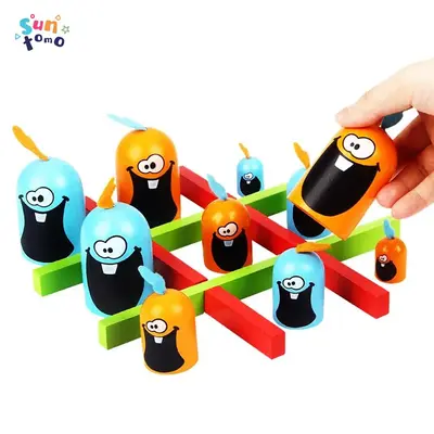 SunTomo Big Eat Small Tic Tac Toe Game 2 Player Board Games for Kids & Adults Strategic Thinking Puzzle Game with Bright Colo...