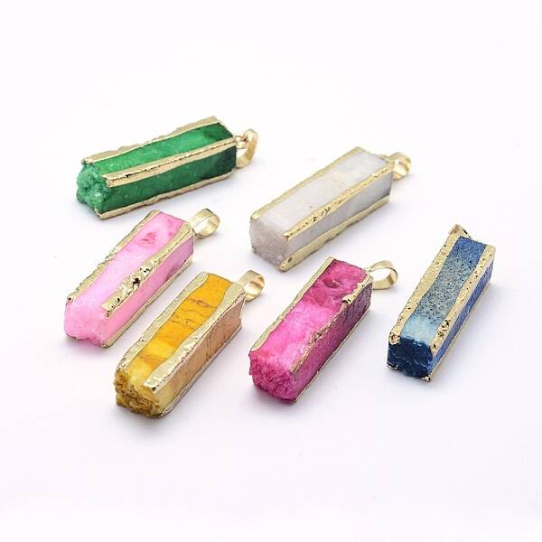Natural Druzy Agate Crystal Pendants