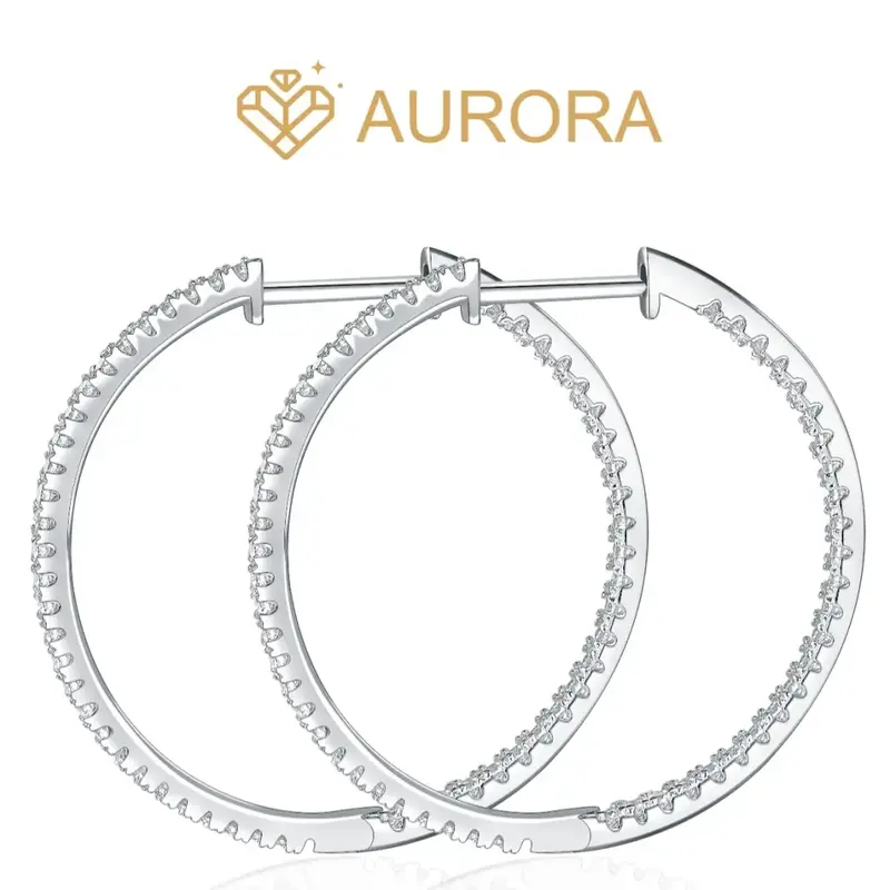 【#49 Hoop earrings】Moissanite  high quality earrings party dinner birthday ladies gift Synthetic Moissanite