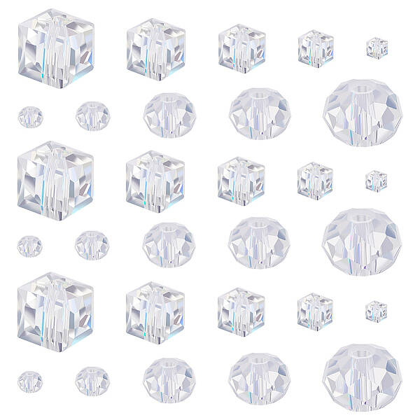 800Pcs 10 Styles AB Color Plated Electroplated Glass Beads Strands