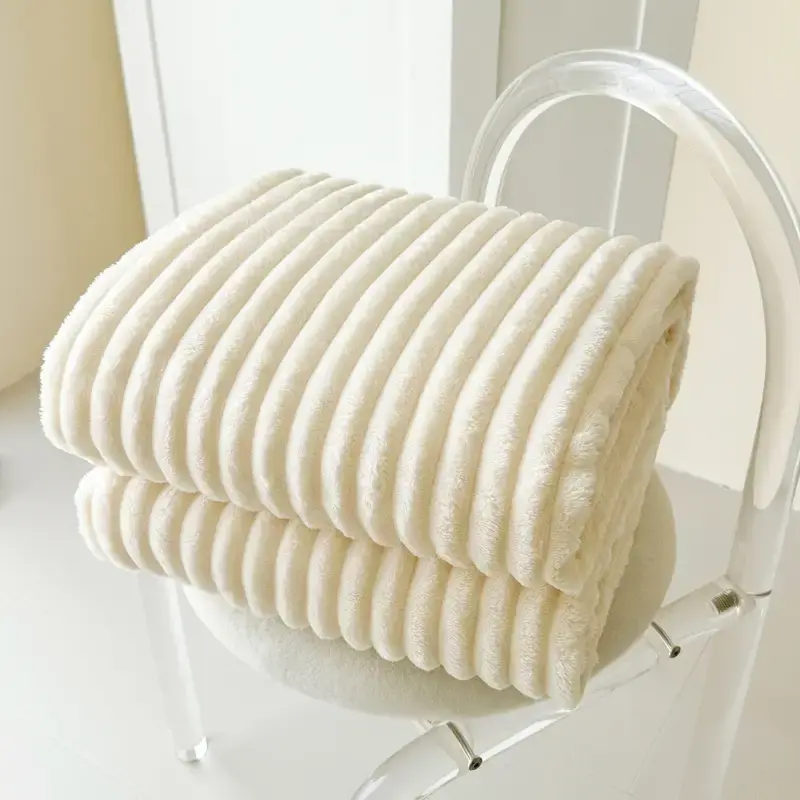 Solid Color Flannel Blanket, Soft Comfortable Throw Blanket, Air-conditioned Room Blanket, Warm Nap Blanket for Home Office T...