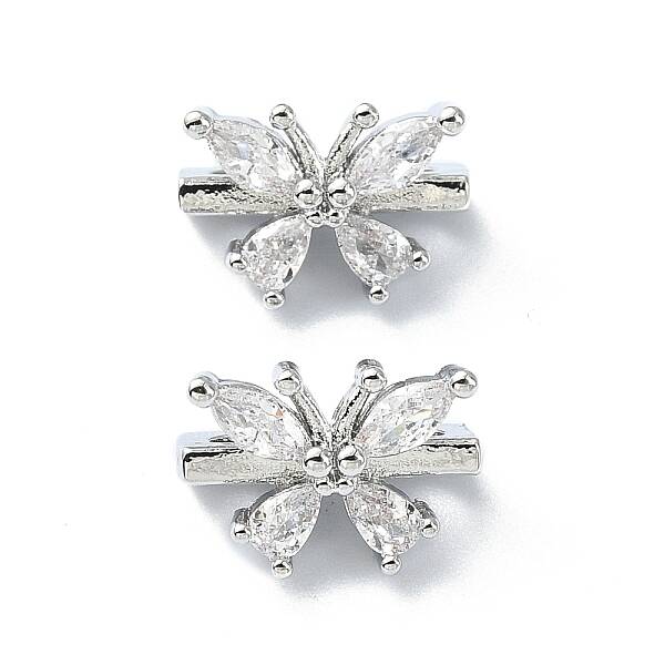 Brass Pave Clear Cubic Zirconia Multi-Strand Links