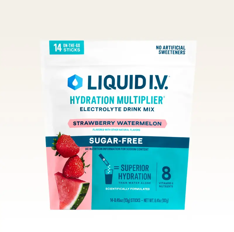 Liquid I.V. Sugar-Free Hydration Multiplier - Strawberry Watermelon - Hydration Powder Packets | Electrolyte Powder Drink Mix...
