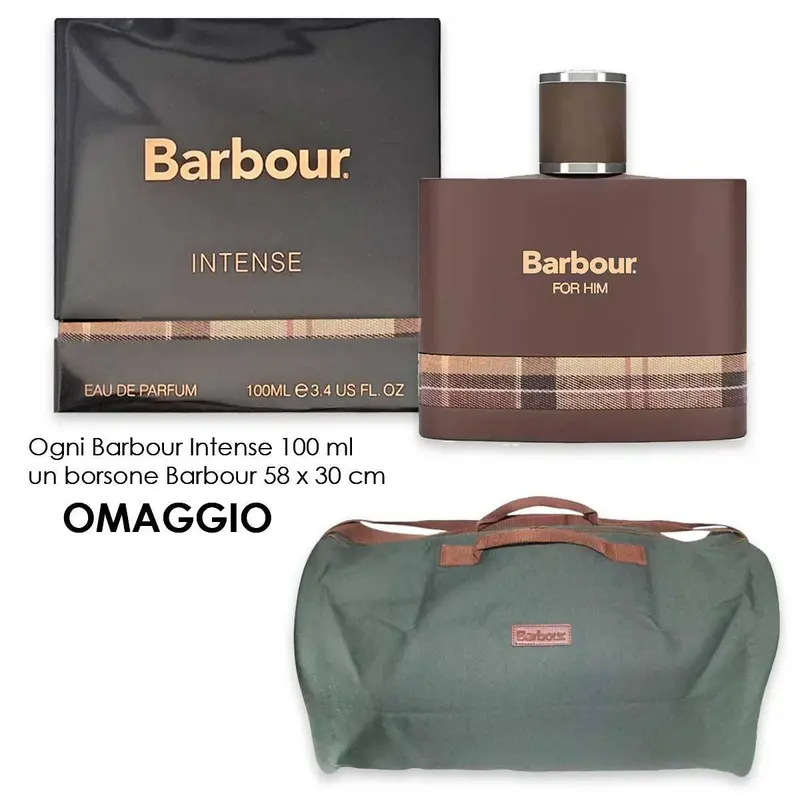 Barbour Intense Origins(usx)edp 100ml + free weekender bag