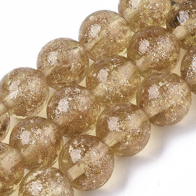 Handmade Gold Sand Lampwork Beads Strands