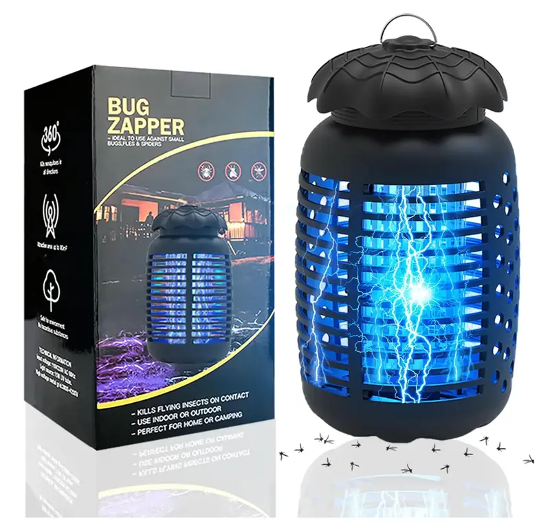Bug Zapper Outdoor Electric Mosquito Zapper with 15W Bulb, 100-120V, Instant Killing Grid, Ideal for Indoor Use, Patio, Garde...