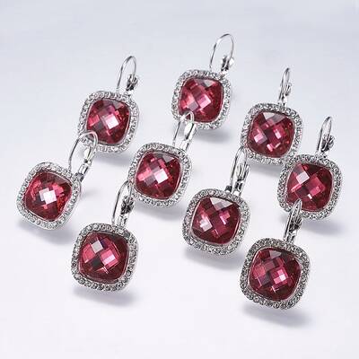 Brass Micro Pave Cubic Zirconia Leverback Earrings