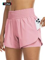 Women's Solid Color Double Layers Pocket Design Culottes, Casual Comfy Breathable Fitted Shorts for Daily Wear, Ladies Bottom...