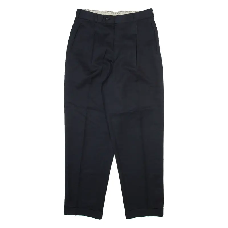TZIACCO Mens Trousers Black Relaxed Tapered W30 L28