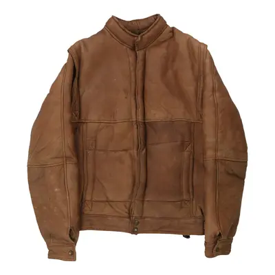 1980's Unbranded Leather Jacket - Medium Brown Suede