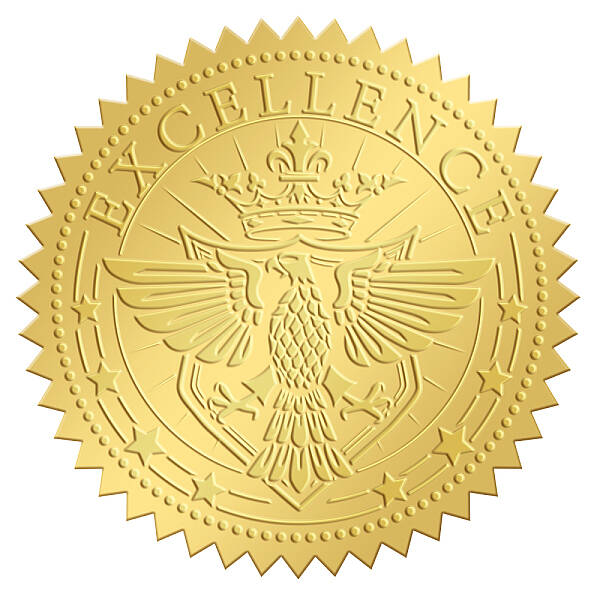 Self Adhesive Gold Foil Embossed Stickers