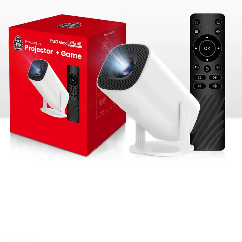 Portable 3D Game Projector, Android 11 WiFi 6 BT5.0 Home Theater Projector, Wireless Mini Projector with Game Function for Li...