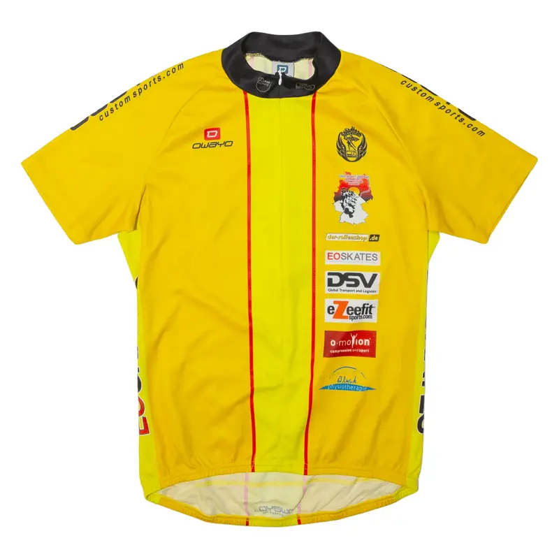 OWAYO Cycling Full Zip Mens Jersey Yellow High Neck M
