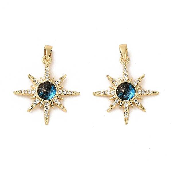 Rack Plating Brass Micro Pave Cubic Zirconia Pendants