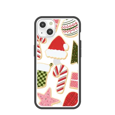 Clear Festive Cookies iPhone 13 Case With Black Ridge