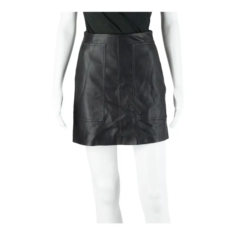 H&M Faux Leather Womens Pencil Skirt Black Short UK 6