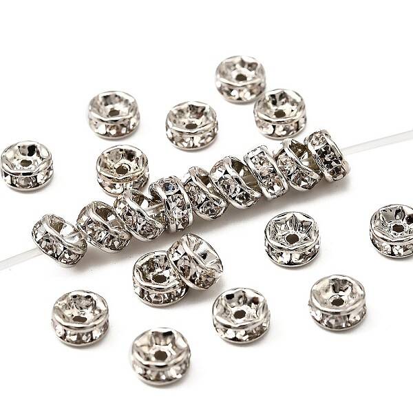 Brass Rhinestone Spacer Beads