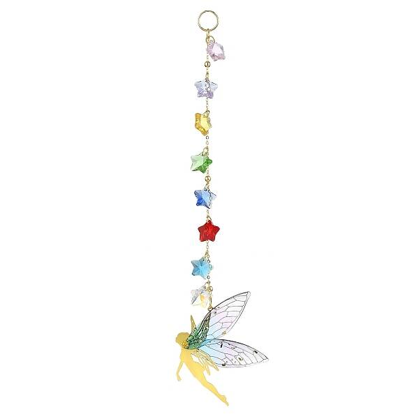 Brass & Transparent Epoxy Resin Fairy Pendant Decoration