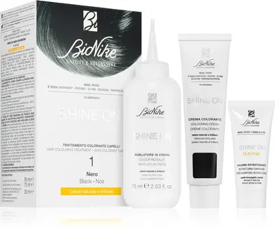 BioNike SHINE ON permanent hair dye color 1 black