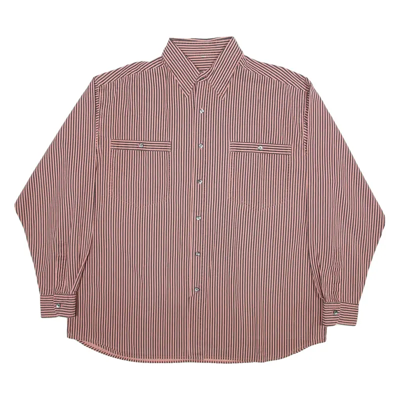 Mens Shirt Pink Striped Long Sleeve XL