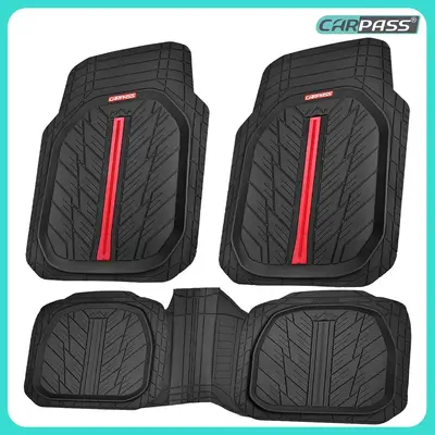 CAR PASS Tire Tread DeepDish Rubber Floor Mats，Heavy Duty car mats， Universal XL~M ，Fit for Truck SUV Vehicle Automotiv...