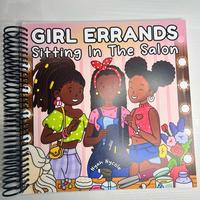 Spiral Bound Girl Errands “Sitting In The Salon” Coloring Book