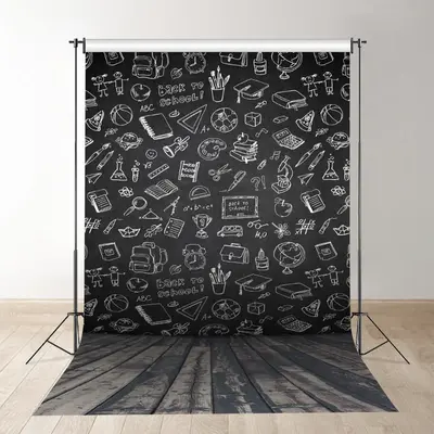 Wooden Floor Blackboard Back To School Backdrop - Aperturee