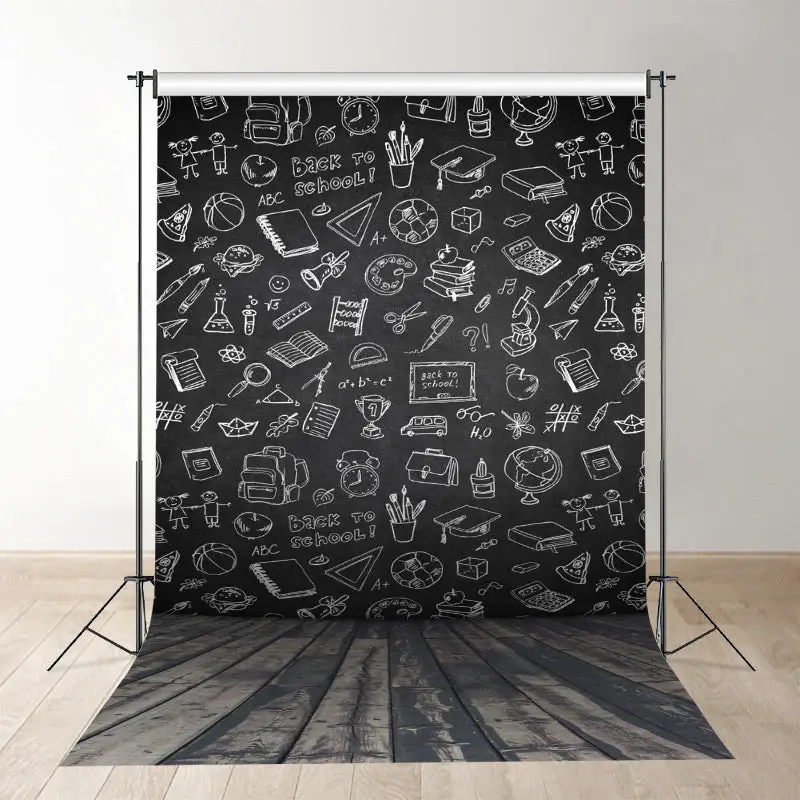 Wooden Floor Blackboard Back To School Backdrop - Aperturee