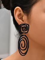 Summer Fashionable Geometric Design Dangle Earrings, Fashion Hollow Out Spiral Earrings Jewelry for Party, Daily Clothing Dec...