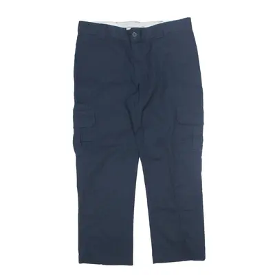 DICKIES Flex Cargo Workwear Trousers Blue Regular Straight Mens W38 L30