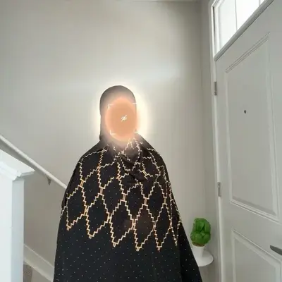 Black Gold Bling Hijab - Dark Color with Gold Accents, Simple Design, Ideal for Everyday Wear