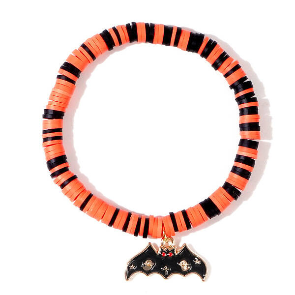 Ghostly Polymer Clay Heishi Stretch Bracelets