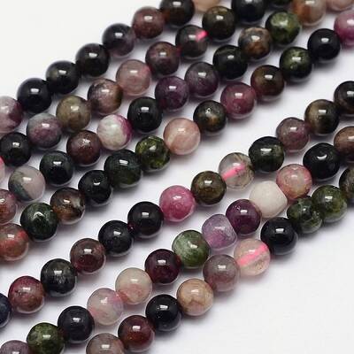 Natural Tourmaline Round Bead Strands