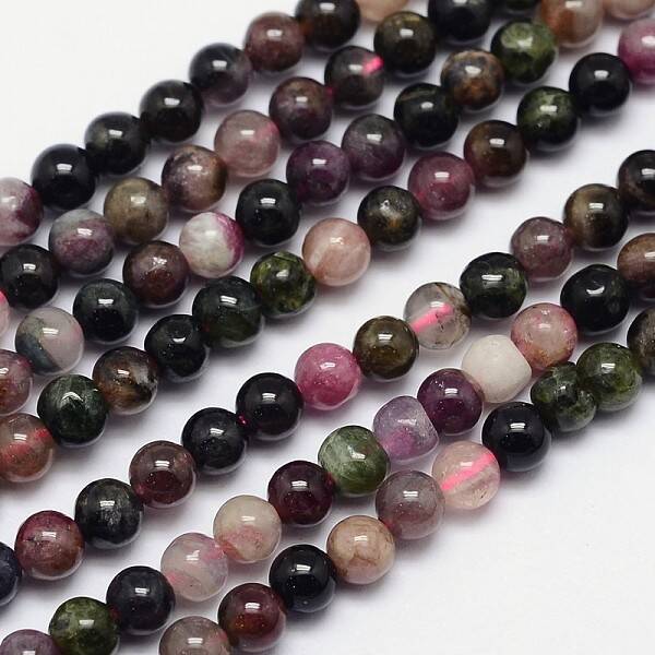 Natural Tourmaline Round Bead Strands