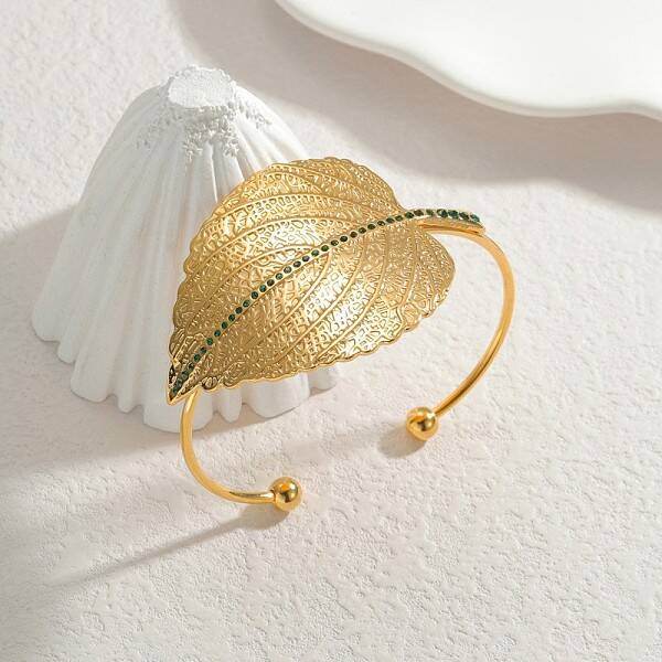 Leaf 304 Stainless Steel Cuff Bangles