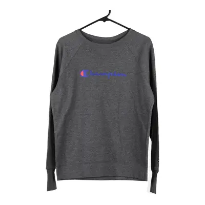 Champion Spellout Sweatshirt - Medium Grey Cotton
