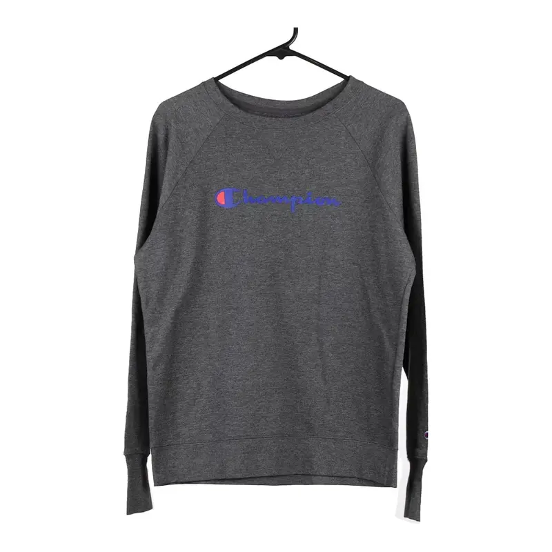 Champion Spellout Sweatshirt - Medium Grey Cotton