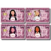 Pink US 100 Bill Brats Credit Card Skin Sticker Decal
