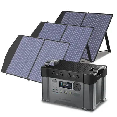 ALLPOWERS Solar Generator Kit 2400W Power Station 100W Solar Panel