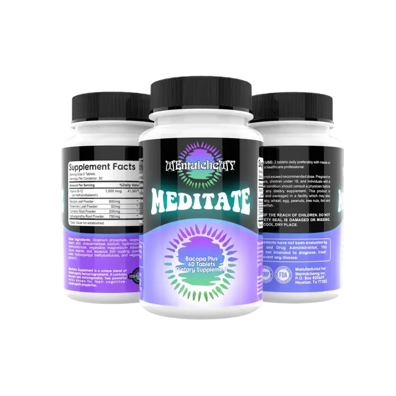 Meditate Stress Reliever Mental Clarity Supplements Edible Fitness Health