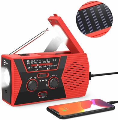3-In-1 Emergency LED Radio Solar Hand Crank AM FM Flashlight Phone Charger Emergency Survival Tool