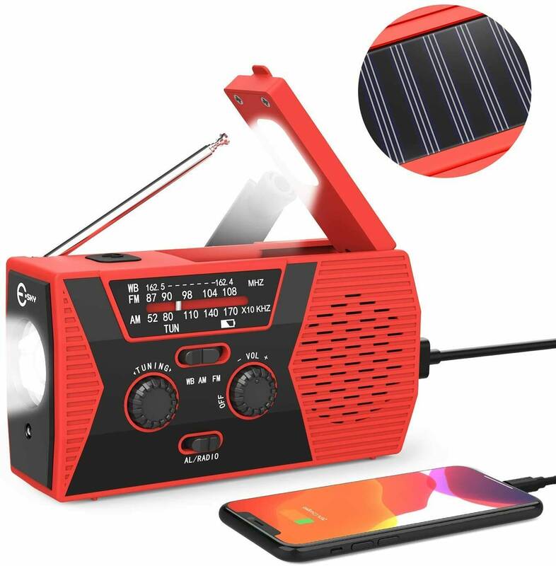 3-In-1 Emergency LED Radio Solar Hand Crank AM FM Flashlight Phone Charger Emergency Survival Tool