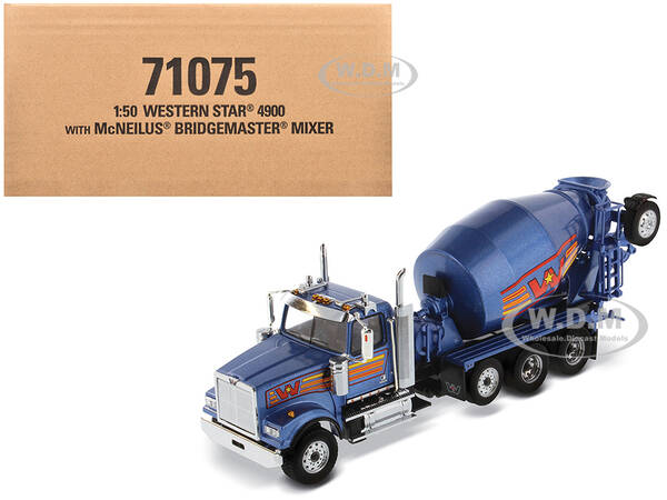 Western Star 4900 with Bridgemaster McNeilus Mixer Blue Metallic \
