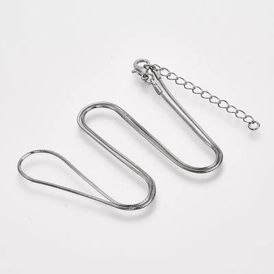 Brass Square Snake Chain Necklaces