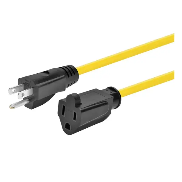 44320 Monoprice Outdoor Extension Cord NEMA 5-15P to NEMA 5-15R 14AWG 15A SJTW Yellow 25ft