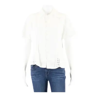 LA COTONNIERE Womens Shirt White V-Neck S