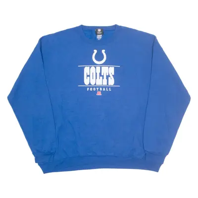 NFL Indianapolis Colts Mens Sweatshirt Blue Crew Neck 90s USA 2XL